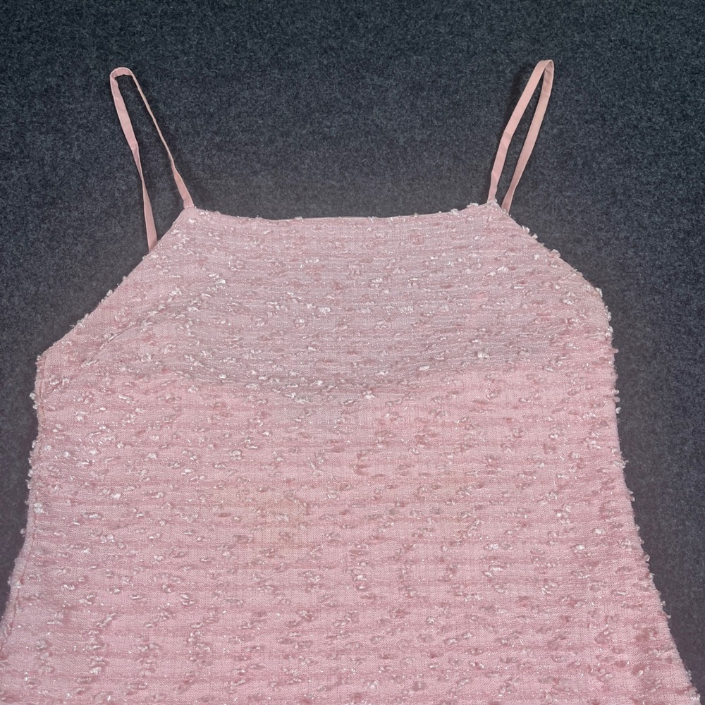 Lulus Pop the Bubbly Pink Preppy Tweed Mini Shift Party Dress Light Pink Sz L - Picture 8 of 14